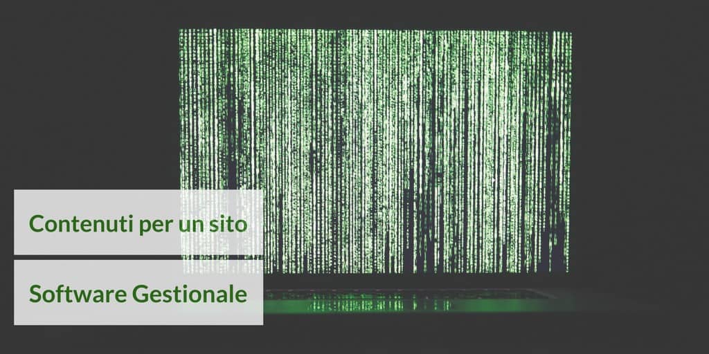 Contenuti per un sito di software gestionale