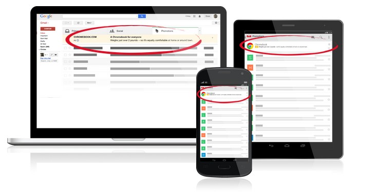 Comunicazione mirata per un sito B2B con gli Annunci Gmail: Il formato dell'annuncio appare molto simile ad un normale messaggio di posta, ma con grande impatto.