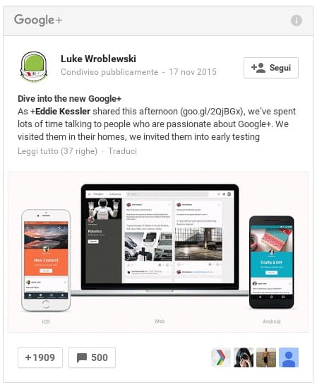Google Plus: gli interessi degli users
