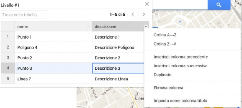 Google My Maps Importazione Dati