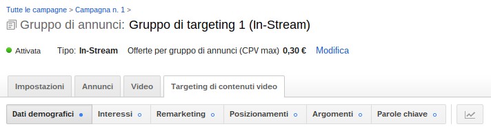 Targeting Adwords Video