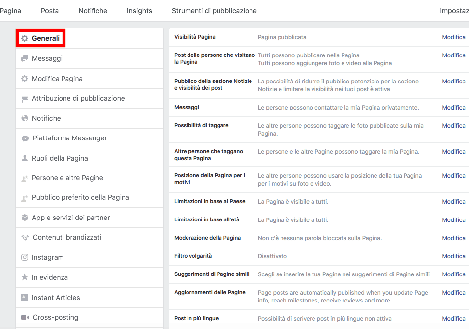 Il post multilingua su Facebook