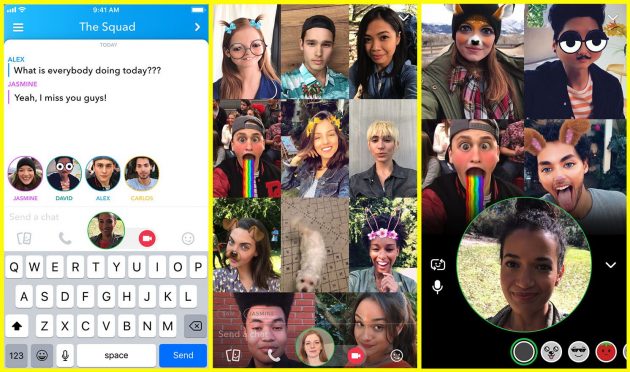 Snapchat arrivano le video chat di gruppo